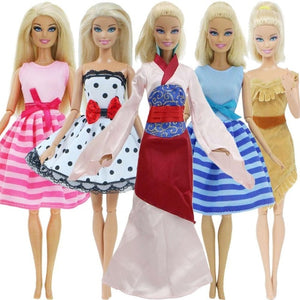 5 set Handmade Fashion Outfit Daily Casual Wear Blouse Shirt Vest Bottom Pants Skirt Clothes For Barbie Doll Accessories