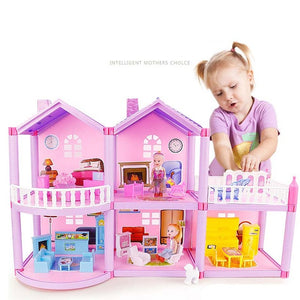 Handmade Dollhouse Castle DIY House Toy Miniature Dollhouse Birthday Gifts Educational Toys Doll Villa Girl DIY Toy